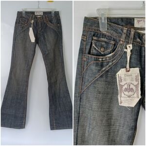 Duarte Jeans Women 27 Black Wash Denim Boot Leg Back Pocket Flaps Y2K